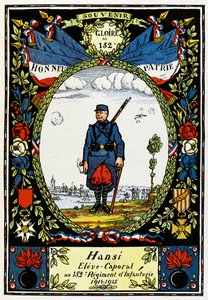 Das glückliche Elsass; Hansi, Schülerkorporal im 152. Infanterieregiment von Jean Jacques (1873 1951) Waltz