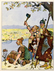 Die Geschichte des Elsass erzählt den Kindern; Die Germanen sehen Elsass auf der anderen Seite des Rheins