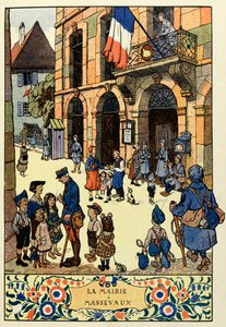 Das dreifarbige Paradies; Das Rathaus von Massevaux 1918 von Jean Jacques (1873 1951) Waltz