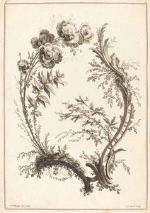 Ornament mit Blumen von Jean Jacques Avril I after Jean Baptiste Pillement