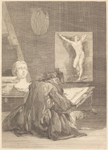 Der Zeichner von Jean Jacques Flipart after Jean Siméon Chardin