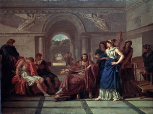Helena erkennt Telemach, den Sohn des Odysseus