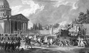 Transport der Asche des Schriftstellers Voltaire zum Pantheon, Paris