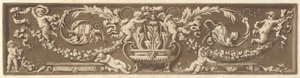 Ornamentale Fries mit Putten, Akanthusblättern und Fruchtgirlanden, aus Recueil de Diff..., 1784