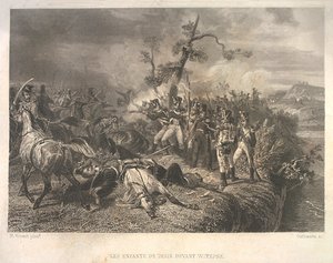 Schlacht zwischen russischen Truppen und französischer Kavallerie bei Ostrovno, 25.-26. Juli 1812