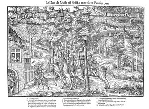 Mord an François de Lorraine, Herzog von Guise, Französische Religionskriege, 18. Februar 1563, 1570 von Jean Jacques Perrissin