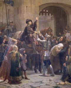 Johanna von Orléans (1412-31) verlässt Vaucouleurs, 23. Februar 1429 von Jean Jacques Scherrer