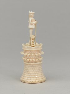 Weißer Turm, Schachfigur, Indien, um 1820