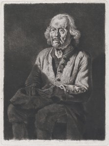 Sitzender Bettler: Porträt von Old Girard, einem Bauern aus Chasselay, 1772 von Jean Jacques de Boissieu
