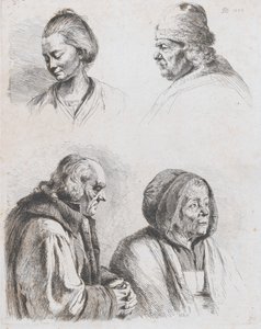 Studie von vier Köpfen, 1770