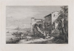 Ansicht des alten Zollhauses in Rom, 1807