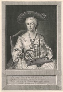 Madame Arlon spinnt Seide von Jean Joseph Balechou, after Jacques Andre Joseph Camelot Aved