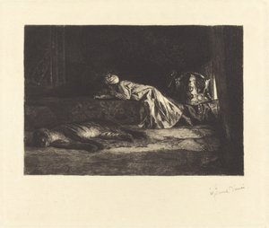Orientalisches Interieur mit schlafendem Tiger von Jean Joseph Benjamin Constant