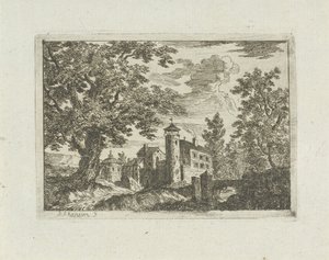 Schloss in einer Landschaft von Jean Joseph Hanson