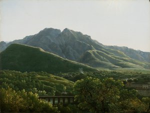 Ansicht der Brücke und eines Teils der Stadt Cava, Königreich Neapel
