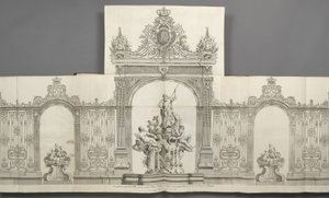 Entwurf der großen Gitter, die 1755 auf dem Place royale de Nancy aufgestellt wurden, auf Befehl von S. M. le Roy de von Jean Lamour