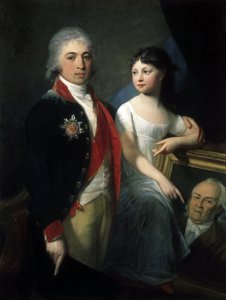 Porträt des Schriftstellers und Staatsmannes Ivan Matveievitch Muravyov Apostol mit seiner Tochter