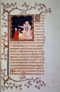 Herzog Johann I. von Berry vor der Heiligen Dreifaltigkeit von Jean Le and workshop (attr. to) Noir