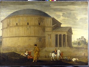 Capriccio-Ansicht des Pantheon mit dem Tempel des Vespasian von Jean Lemaire