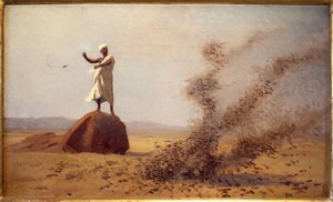 Arabische Vogelscheuche. (Unvollendetes Bild) von Jean Leon Gerome