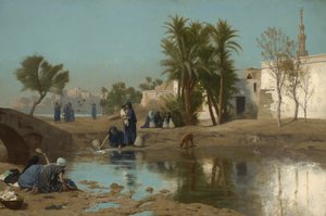 Fellachenfrauen beim Wasserholen, ca. 1873-75