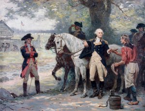 Amerikanischer Unabhängigkeitskrieg (1775-1783): George Washington in der Nähe des Lagers der Kontinentalarmee von Jean Leon Gerome