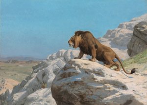 Löwe auf der Wache, ca. 1885 von Jean Leon Gerome