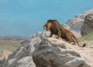 Löwe auf der Lauer, um 1885 von Jean Leon Gerome