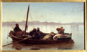 Gefangener von ägyptischen Seeleuten auf dem Nil transportiert. Gemälde von Jean Leon Gerome (1861) von Jean Leon Gerome