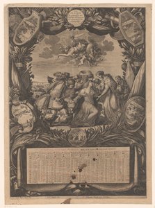 Kalender für 1659: Allegorie auf die Unterwerfung Flanderns unter Ludwig XIV