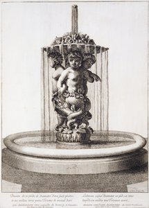 Brunnen mit drei Tritonen in Versailles, nach Pierre le Gros, 1673 von Jean Lepautre