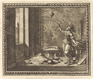 Minerva verwandelt Arachne in eine Spinne