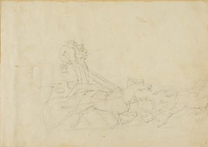 Kutsche gezogen von vier galoppierenden Pferden von Jean Louis André Théodore Géricault