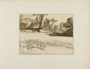 Vier Landschaften von Jean Louis André Théodore Géricault
