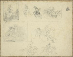 Skizzen für militärische Kompositionen von Jean Louis André Théodore Géricault