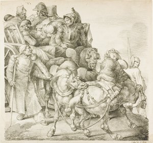 Wagen beladen mit verwundeten Soldaten von Jean Louis André Théodore Géricault