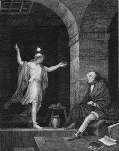 Hesper erscheint Kolumbus im Gefängnis, 1800er Jahre von Jean Louis Delignon