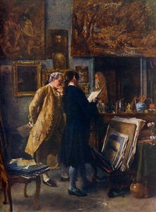 Ein Künstler zeigt sein Werk, ca. 1850 von Jean Louis Ernest Meissonier