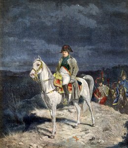 Der Kaiser Napoleon I. von Frankreich zu Pferd 1814 - Gravur nach Meissonier.