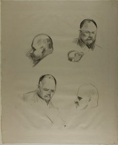 Ambroise Vollard, vier Skizzen von Jean Louis Forain