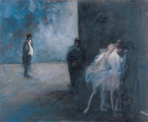 Hinter der Bühne - Symphonie in Blau von Jean Louis Forain
