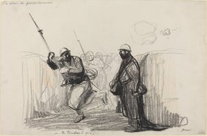 Die Rückkehr des Urlaubers. -Du fällst um! von Jean Louis Forain