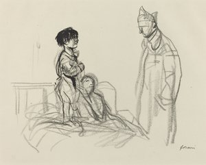 Mutter und Kind im Krankenhaus von Soldat besucht von Jean Louis Forain