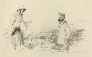 Poilu erkennt deutschen Soldaten an, wahrscheinlich 1918 von Jean Louis Forain