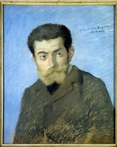 Porträt des französischen Schriftstellers Charles Marie Georges Huysmans genannt Joris Karl Huysmans (1848-1907) Pastell von Jean-Louis Forain (1852-1931) 19. Jahrhundert