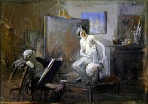 Der Maler mit seinem Modell von Jean Louis Forain