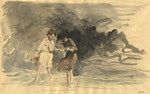 Es gibt Mais im Meer!, viertes Viertel 1800er oder erstes Drittel 1900er von Jean Louis Forain
