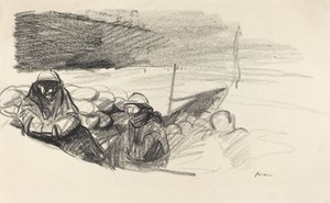 Zwei Soldaten in einem Graben, ca. 1914-1919 von Jean Louis Forain