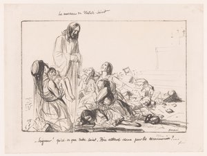 Frauen in bombardierter Kirche klagen Christus an (Le massacre du Vendredi-Saint) von Jean Louis Forain