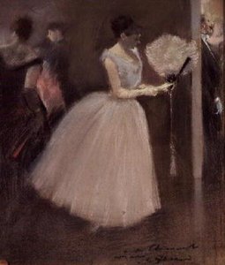 Frau in Weiß mit einem Fächer, ca. 1884